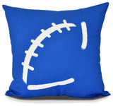 Football, Geometric Print Pillow, Royal Blue, 26" x 26"