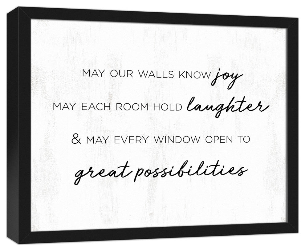 Home Wishes 16"x20" Black Framed Canvas