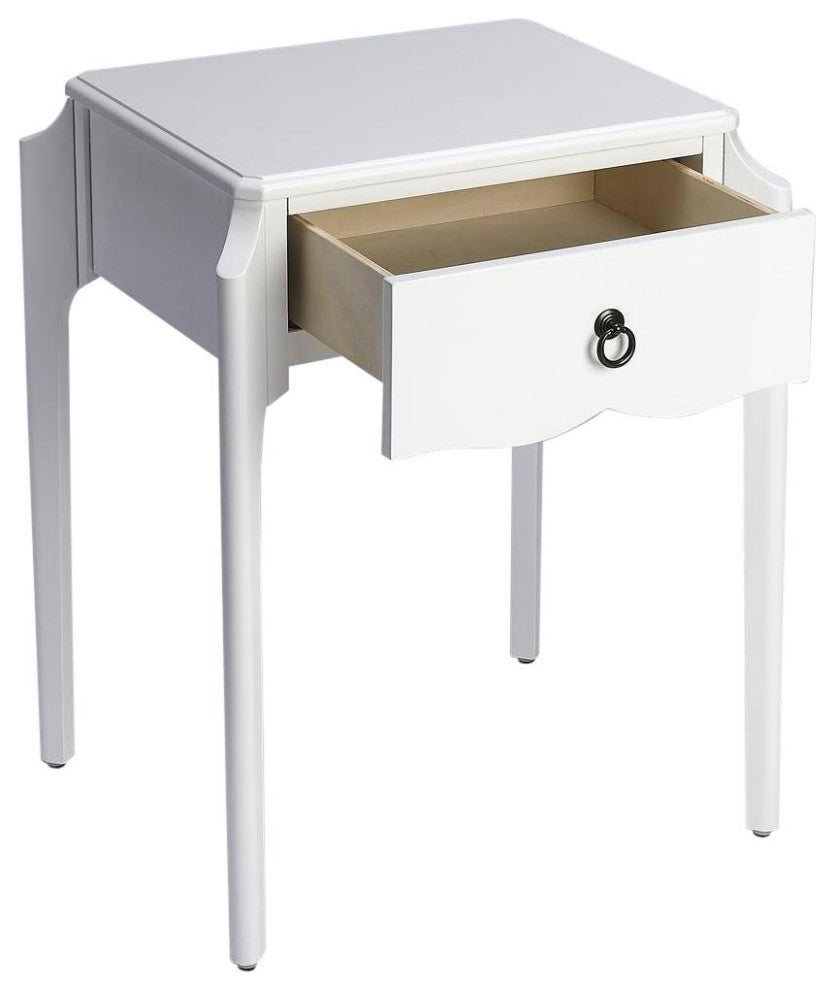 Wilshire Glossy White Nightstand With Storage