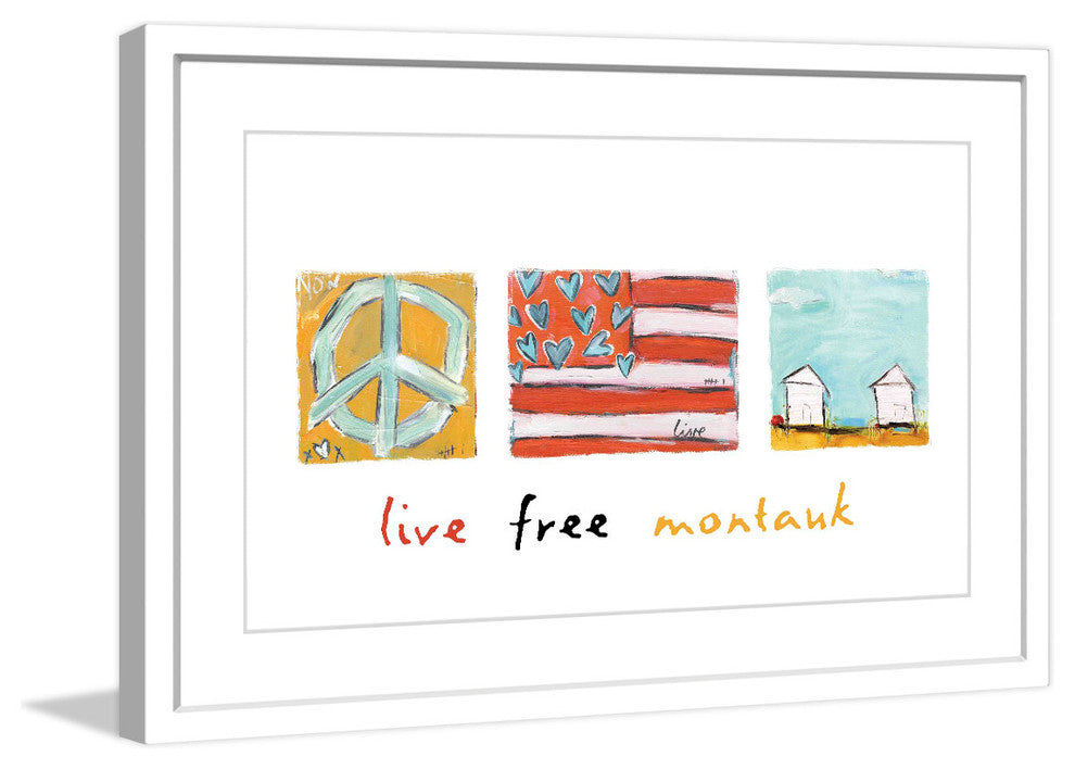 "Live Free Montauk" Painting Print in Frame by Tori Campisi