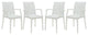 LeisureMod Weave Mace Indoor/Outdoor Chair, With Arms, Set of 4
