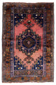 Handmade Vintage Afghan Baluch Rug 2.8'x4.6', 87cmx141cm 1940s