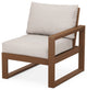 EDGE Modular Right Arm Chair, Teak / Dune Burlap