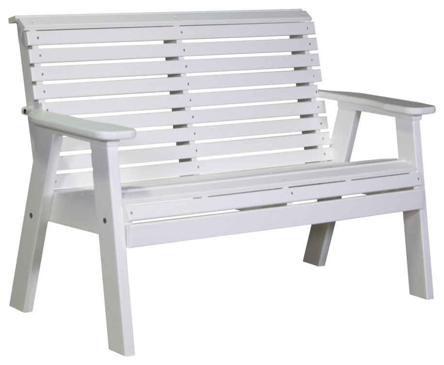 Poly Plain Bench, White, 4 Foot