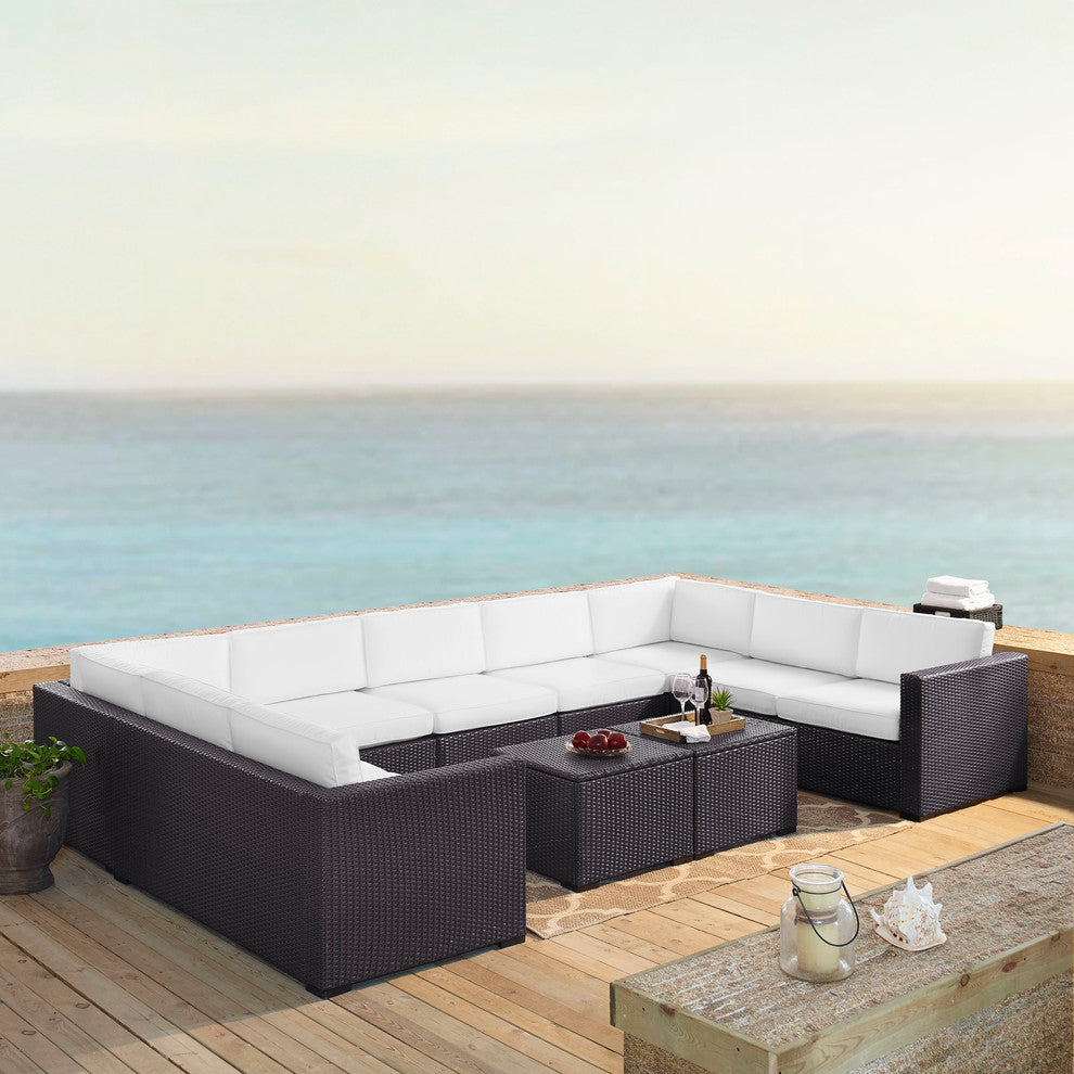 Biscayne 7-Piece Outdoor Wicker Seating Set, White