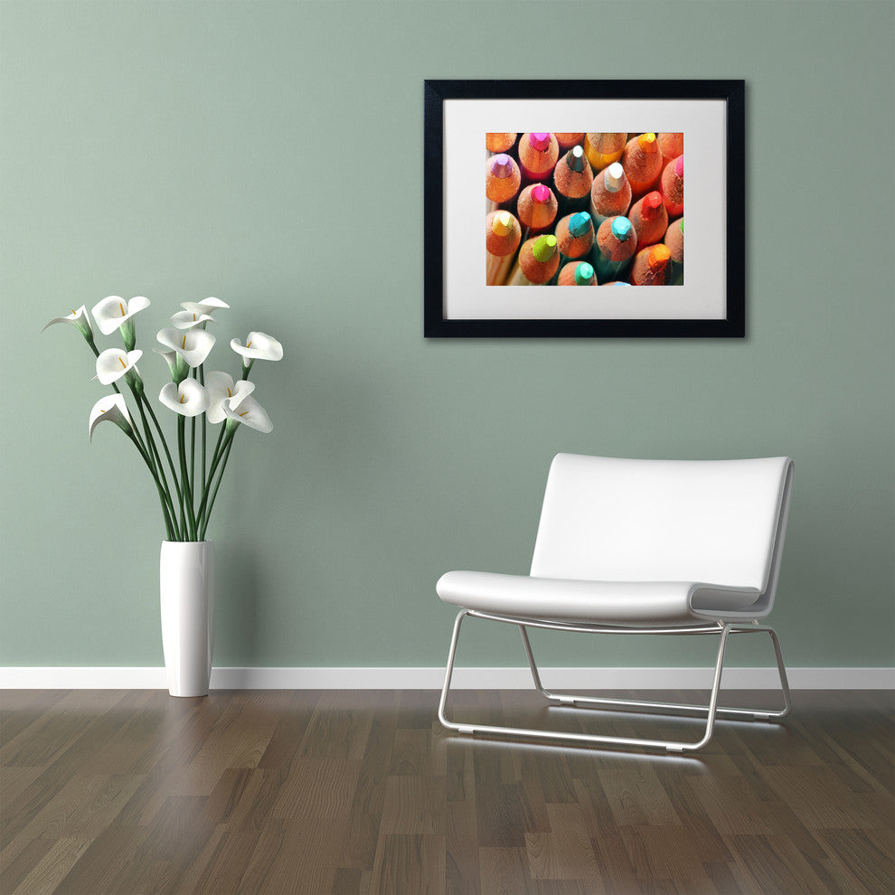 Jason Shaffer 'Pencils' Matted Framed Art, Black Frame, White Mat, 20x16