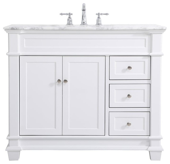 Weston Single Bathroom Vanity Set, White, 42