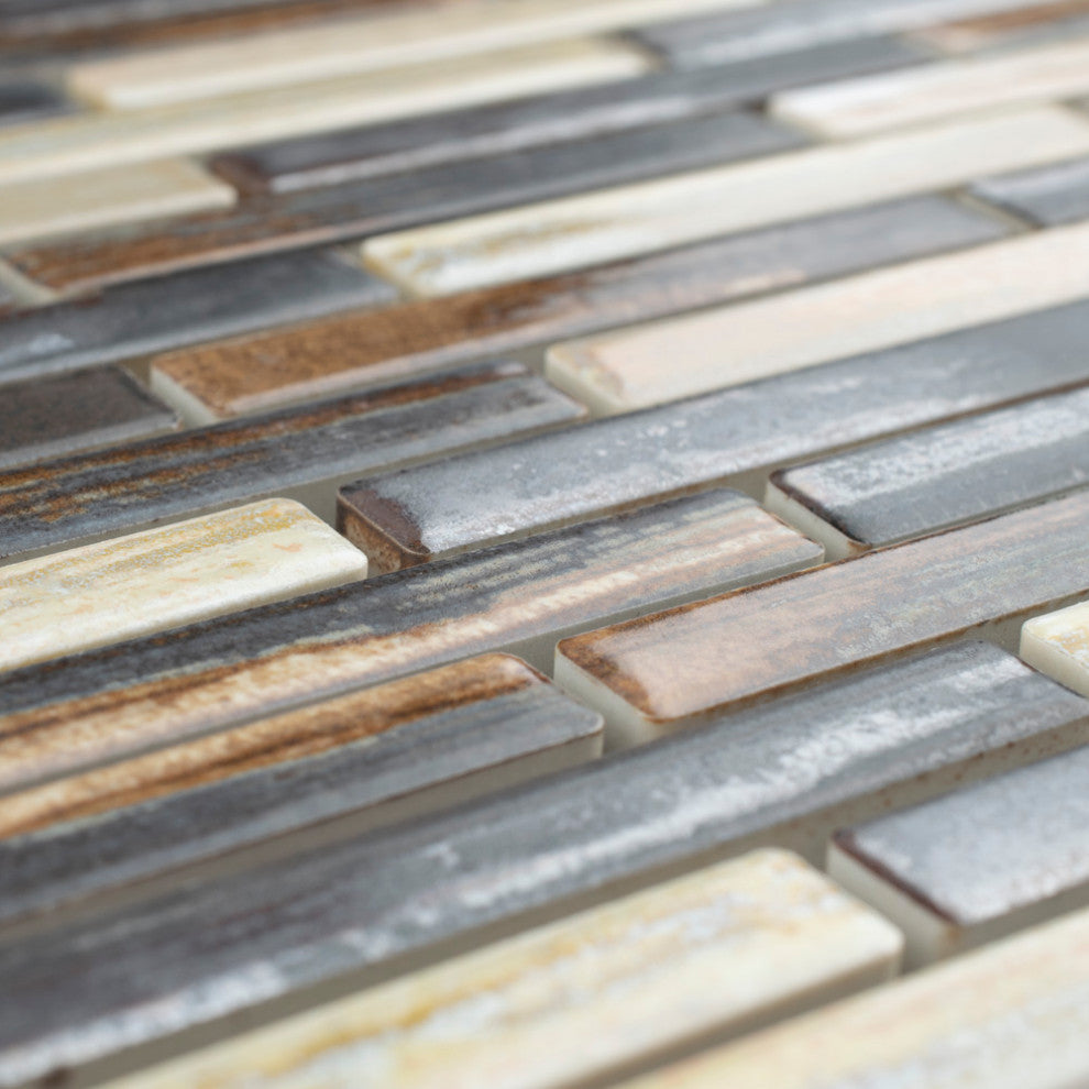 Rustica Brick Mosaic Floor and Wall Tile, Highlands, Sample