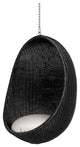 Nanna Ditzel Hanging Egg Chair Black Tempotest White Canvas Cushion Chain