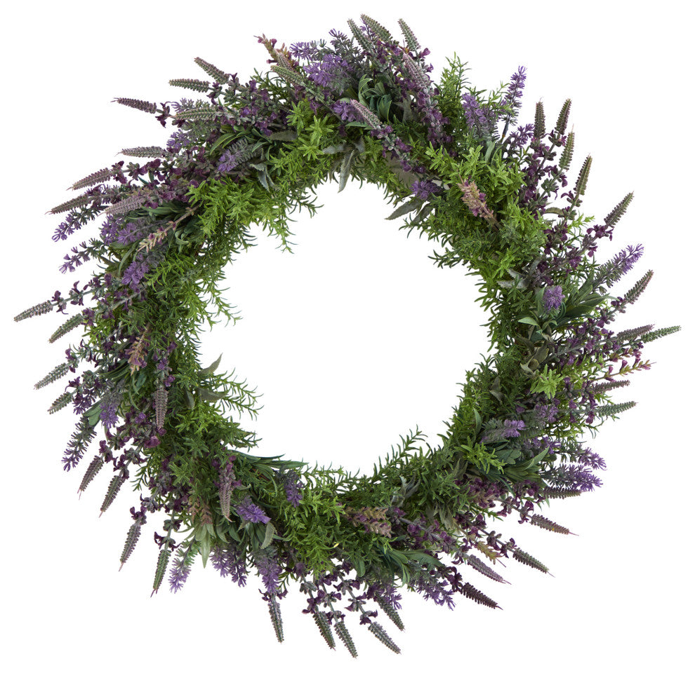 Nearly Natural W1139 24 Lavender Artificial Wreath