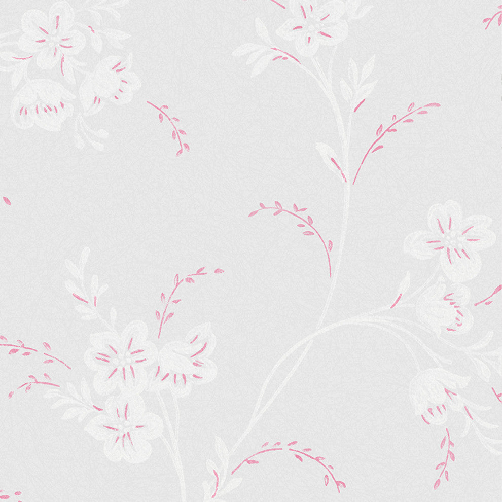 Laura Ashley Eva Floral Sugared Grey Wallpaper