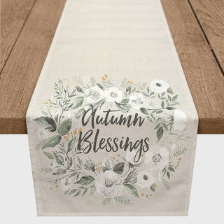Wreath Blessings 16x72 Poly Twill Table Runner