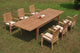 7-Piece Teak Dining Set: 122" X-Large Rectangle Table, 6 Wave Stacking Chairs