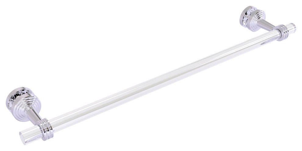 Pacific Beach 24" Shower Door Towel Bar with Dotted Accents, Polished Chrome