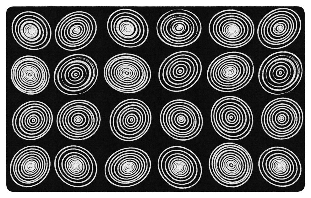 Flagship Carpets FA1840-44FS Circles Black And White