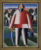 Kazimir Malevich Haymaking - 18" x 24" Framed Premium Canvas Print