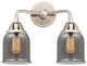 Small Bell Bath Vanity Light, Polished Nickel, Plated Smoke, Plated Smoke