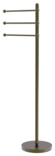 49" Towel Stand with 3 Pivoting Arms, Antique Brass