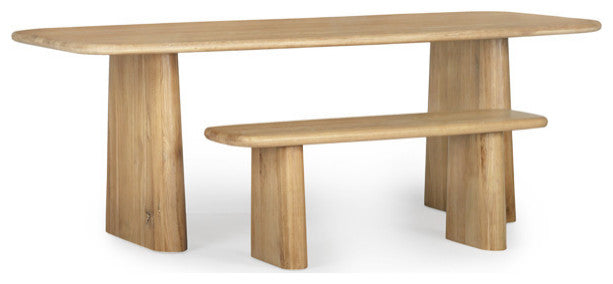 Laurel Solid White Oak Dining Table - Natural