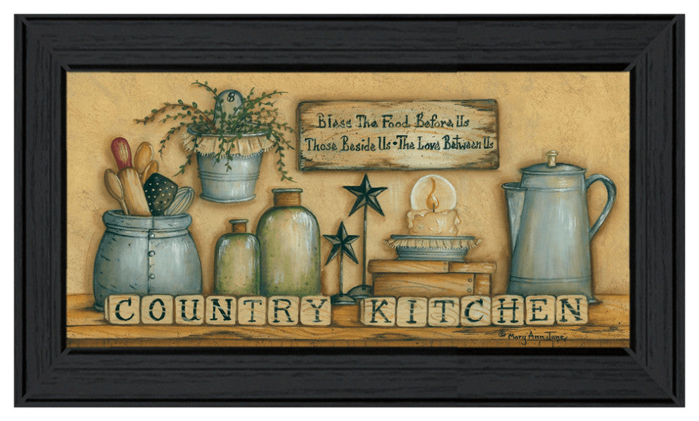 Country Kitchen 6 Black Framed Print Wall Art