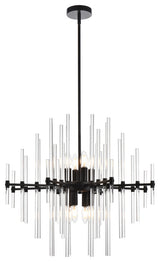Samuel 27" Crystal Rod Pendant, Black