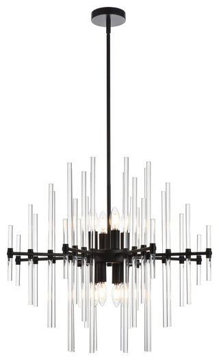 Samuel 27" Crystal Rod Pendant, Black