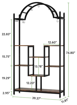 Tribesigns 5-Tier Plant Stand, Arched Flower Shelf, Bonsai Pots Display Rack