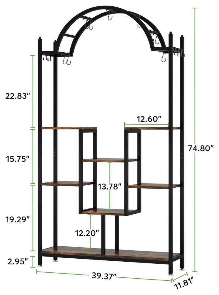 Tribesigns 5-Tier Plant Stand, Arched Flower Shelf, Bonsai Pots Display Rack