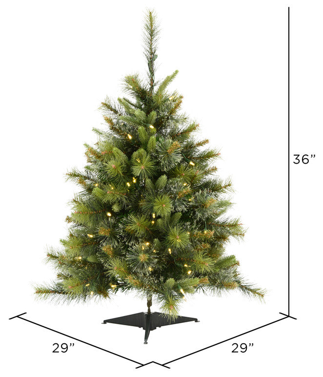 Vickerman A118231 3' Cashmere Pine Artificial Christmas Tree, Clear Lights