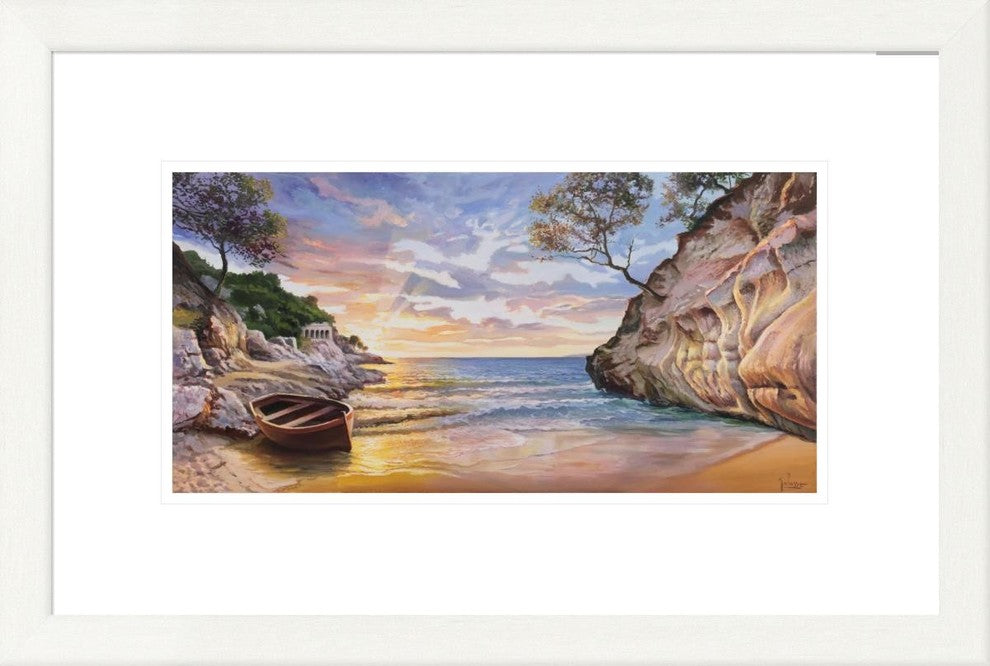 "Caletta al Tramonto" Framed Digital Print by Adriano Galasso, 25x17"