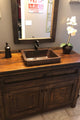 Premier Copper VREC17SKDB 17 Inch Rectangle Skirted Vessel Hammered Copper Sink