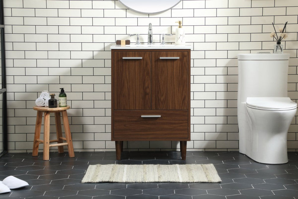 Bailey 24" Bathroom Vanity, Walnut