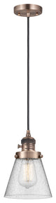 Innovations 201CSW-AC-G64-LED 1 Light Mini Pendant, Switch, Antique Copper