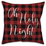 Plaid Oh Holy Night 16"x16" Throw Pillow