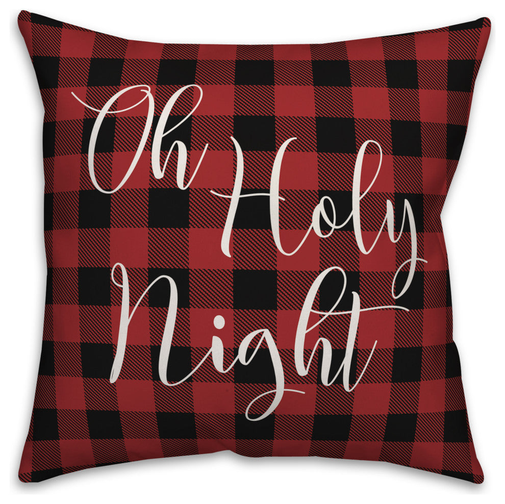 Plaid Oh Holy Night 16"x16" Throw Pillow