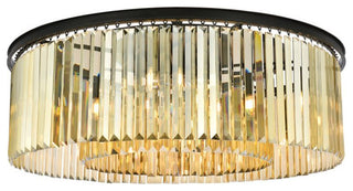 Elegant Lighting 1238F43-GT/RC Sydney 10 Light 44"W Flush Mount - Matte Black