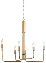 6-Light Candle Style Modern Chandelier, Gold