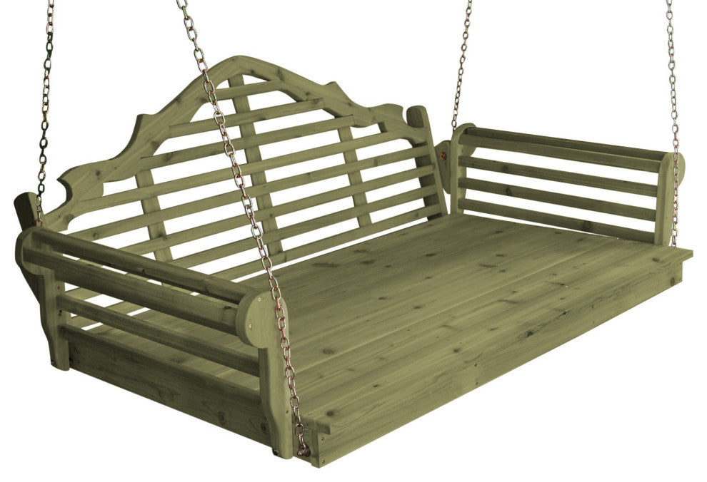 Cedar Marlboro Swingbed, Linden Leaf Stain, 6 Foot