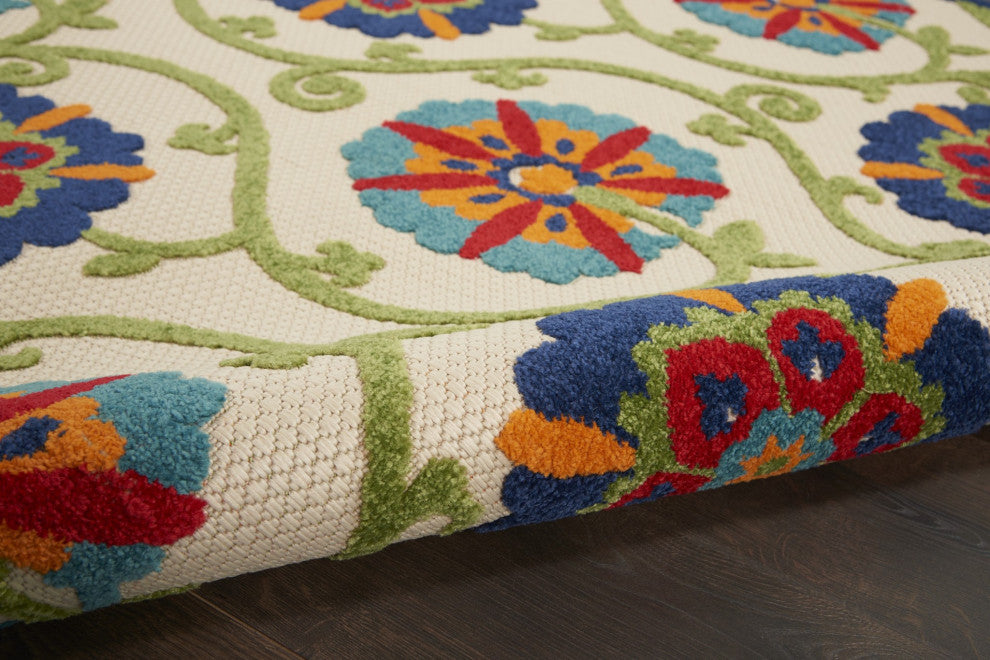 6 x 9 Blue Vines Indoor Outdoor Area Rug
