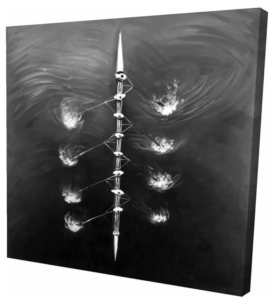 Rowing Boat Race, Fine Art Gallery Wrapped Canvas, 24"x24"