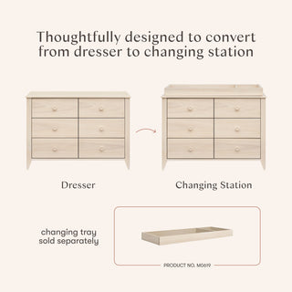Sprout 6-Drawer Double Dresser, Washed Natural