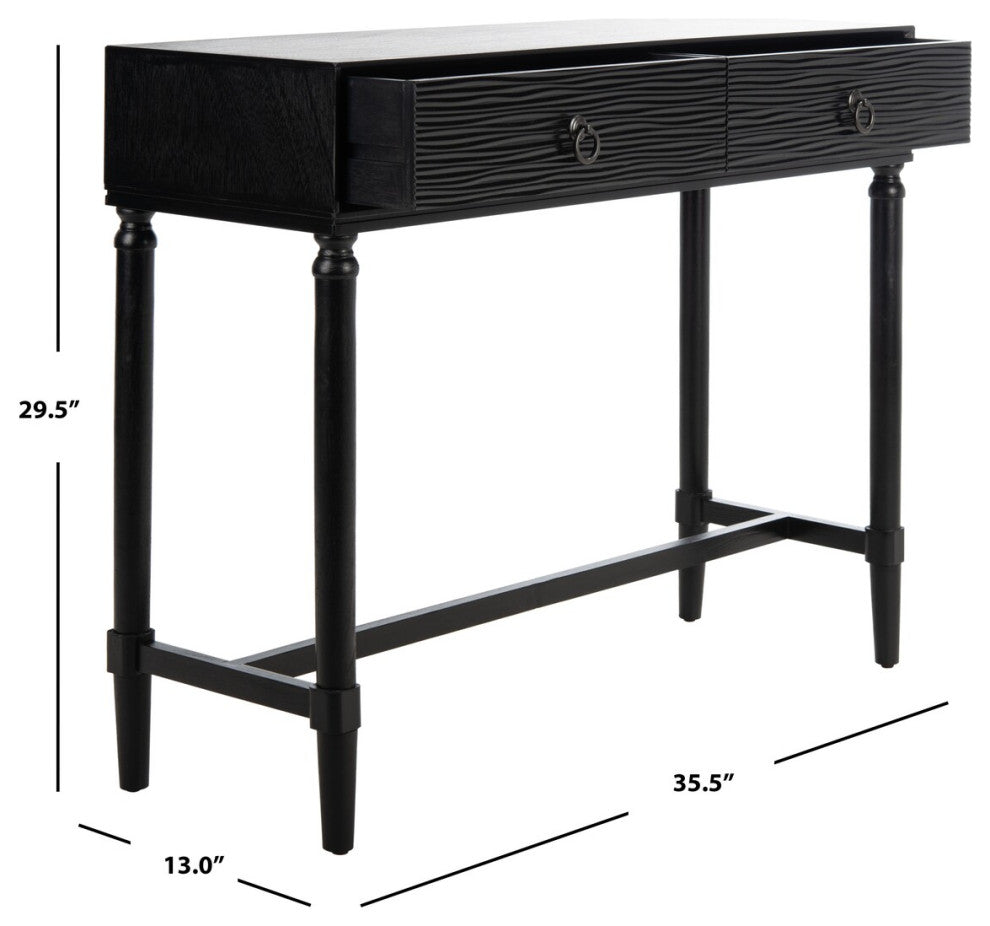 Safavieh Aliyah 2 Drawer Console Table, Black