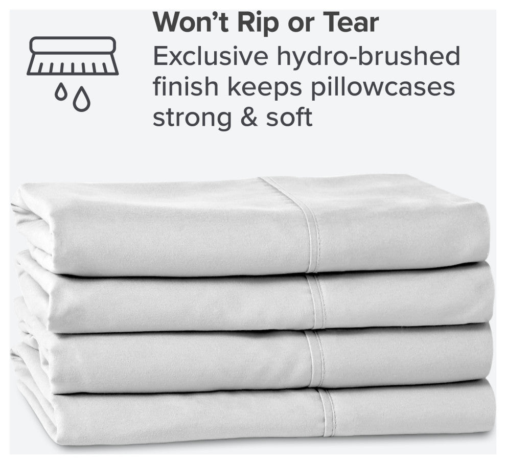 Bare Home Microfiber Pillowcases - Multi-Pack, White, King, Set of 4