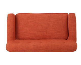 GDF Studio Mia Mid-Century Modern Fabric Loveseat, Muted Orange