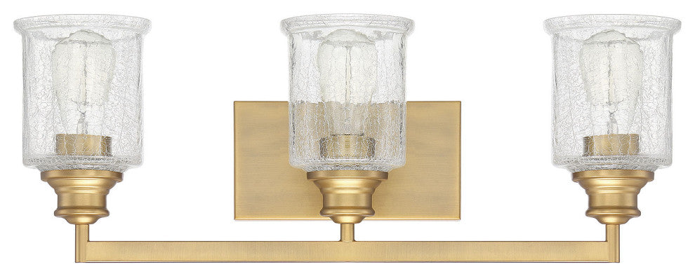Hampton Warm Brass, 3-Light Bath