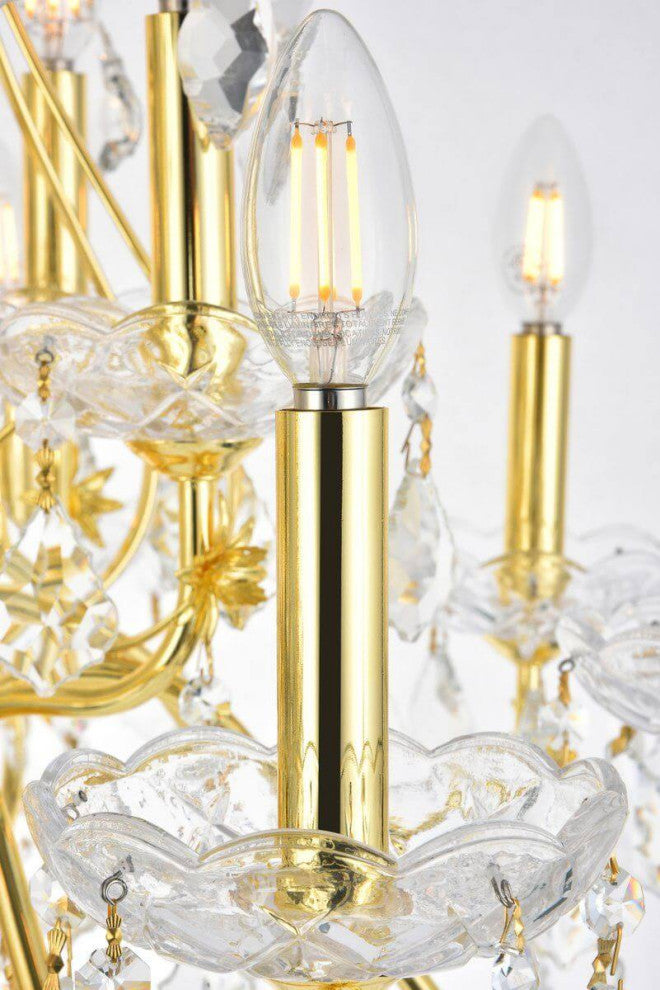6 light 24" Chandelier, Gold, 28