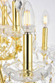 6 light 24" Chandelier, Gold, 28