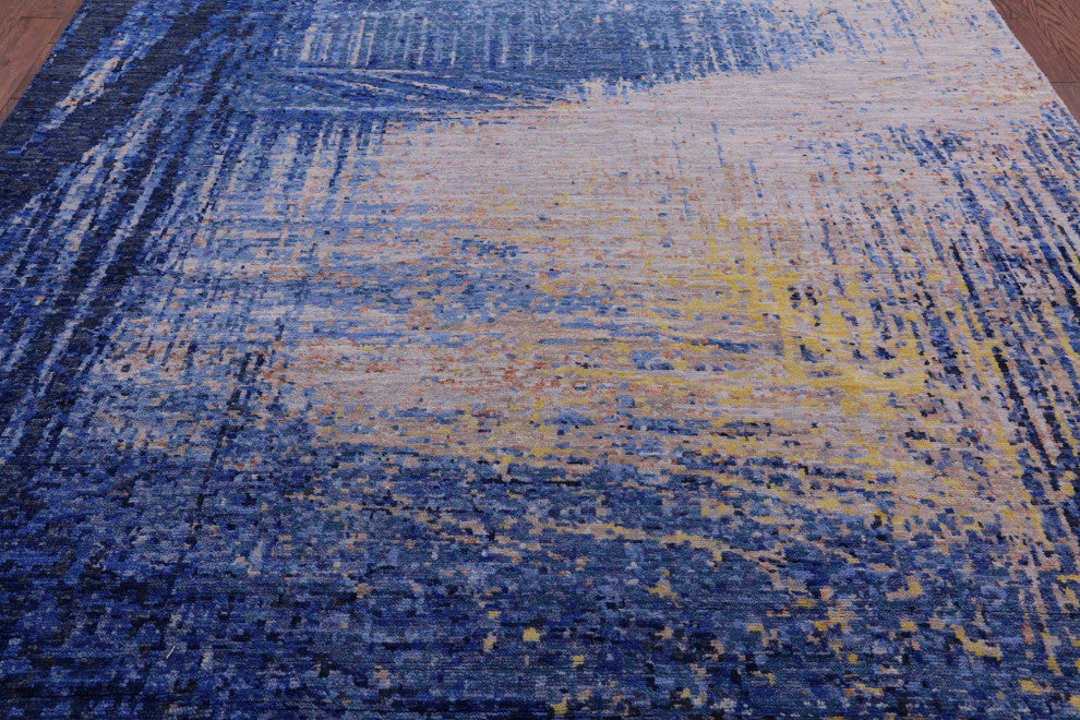 9' 3" X 12' 3" Modern Hand-Knotted Wool Rug Q9385