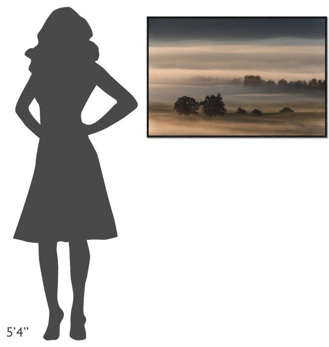 "Dense Fog Over The Moos" Framed Canvas Giclee by Nina Pauli, 37x25"
