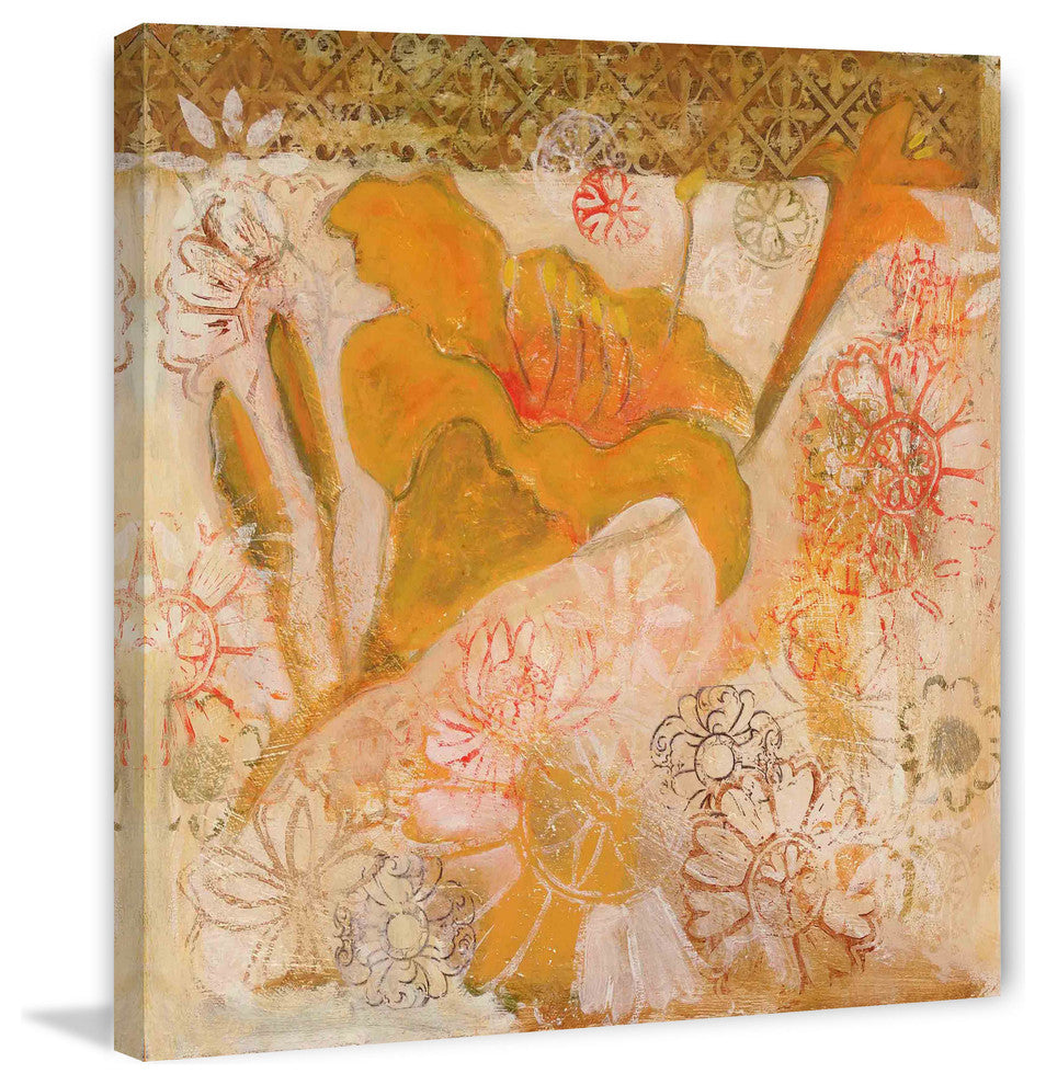 "Orange and Bronze" Painting Print on Wrapped Canvas